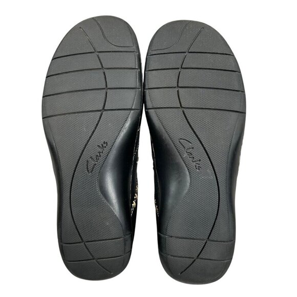 Clarks Sixty Delta Black Bendables Leather Slip-On Loafers Shoes Size 7.5W - Picture 9 of 11